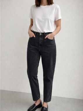 Gap Vintage 90s Mom Jeans loose fit High Waist Tapered Cotton Black 10 ankle USA